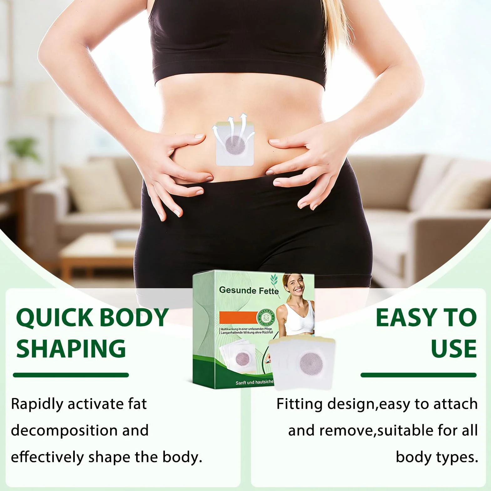 Moringa - Parches adelgazantes 10 en 1, Moringa 10-in-1 Slimming Patches, Con Extractos Botánicos, lngredientes Naturales, Für Alle Haut, parches adelgazantes para hombres y mujeres
