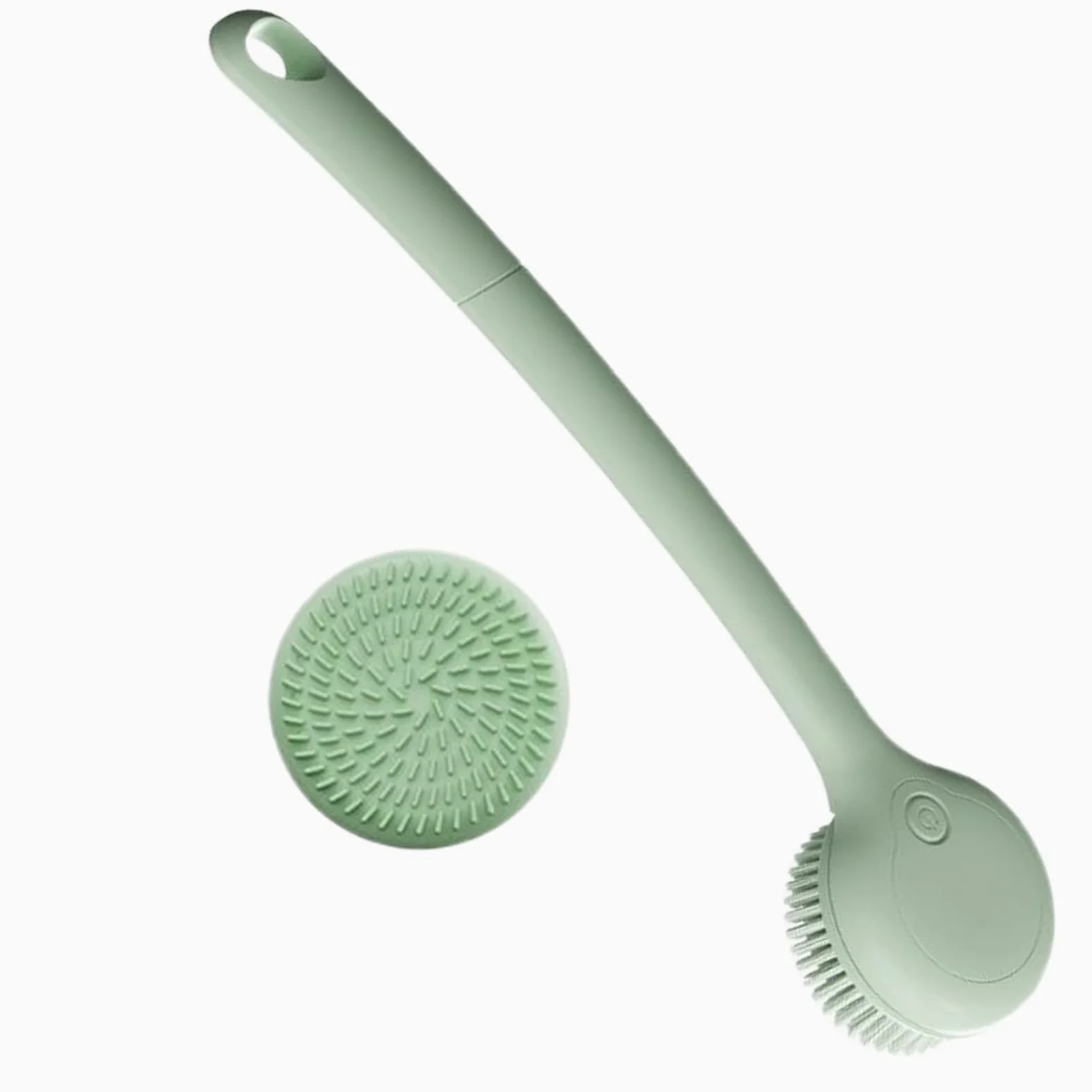 Exfoliador Eléctrico Para Espalda En Ducha Exfoliador De Piel Con 2 | Cepillo De Baño Giratorio Recargable Con Mango Largo para Masaje de Piel Limpieza Lavado de Pies Cara Cabeza Barri
