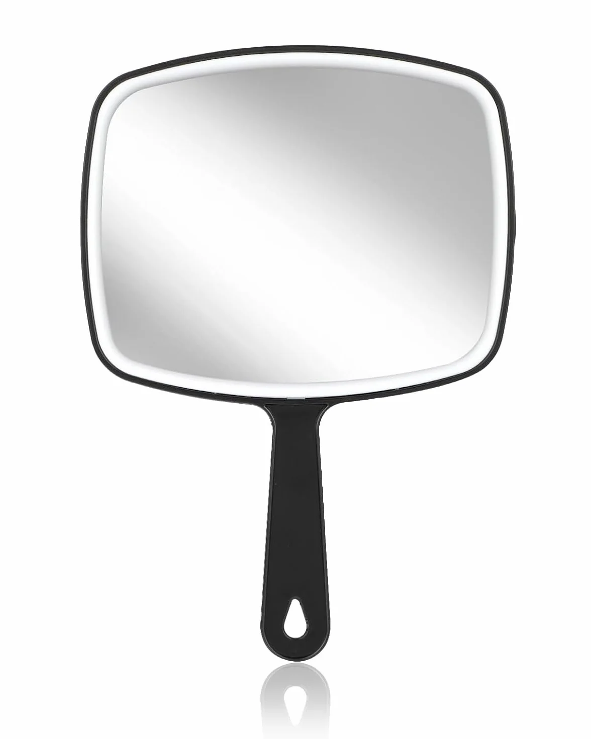 Espejo portátil grande de maquillaje cuadrado con asa para barberos