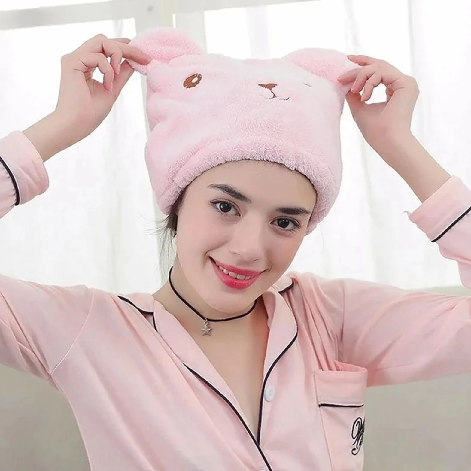Gorro de secado for el pelo osito, toalla microfibra rápido, gorro ducha cabello, toallas envueltas, baño, accesorios Toalla Para El Pelo(Blue,20PCS)