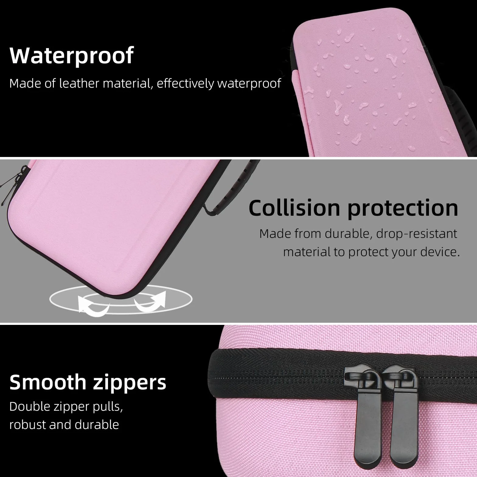 Funda rígida de viaje compatible con alisador de pelo Dyson Airstraight HT01 y fuente de alimentación, impermeable y a prueba de golpes, Pink, 1,5 pulgadas, Cary