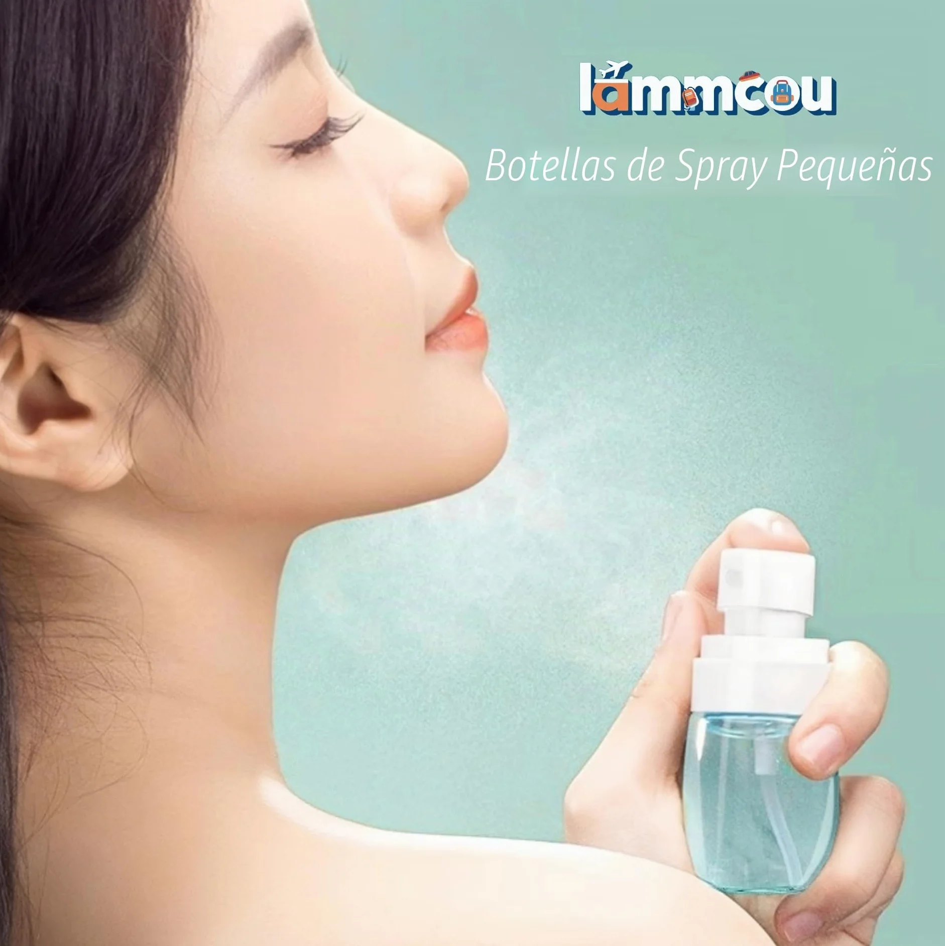 Spray pequeñas botellas de vapor reutilizables a prueba de fugas tamaño viaje TSA 60ml 3 unidades