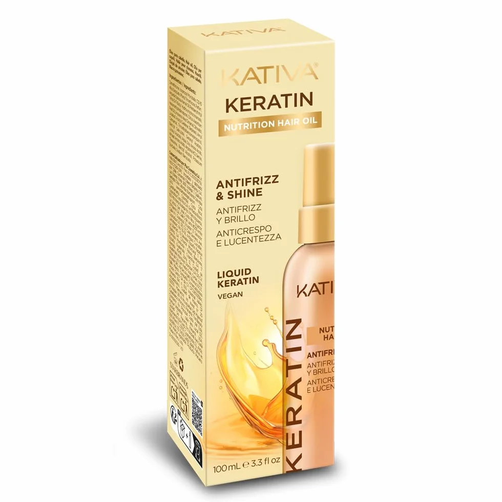 Kativa Keratina Líquida 100 ml Aceite Revitalizador Antifrizz Reconstrucción Cabellos Dañados