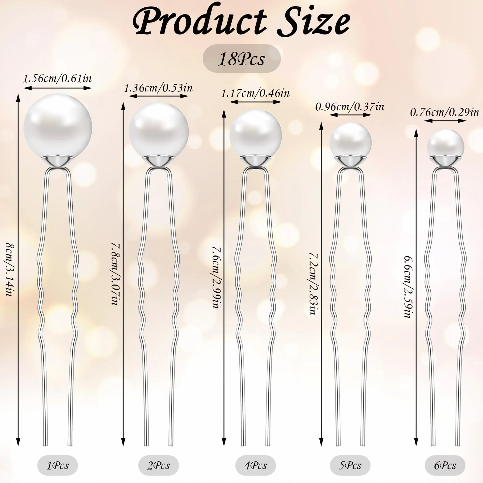 Horquillas Para El Pelo De Perlas De Boda JIEYAO, Accesorios Para El Cabello De Perlas, Horquillas En Forma De U Con Diamantes De Imitación