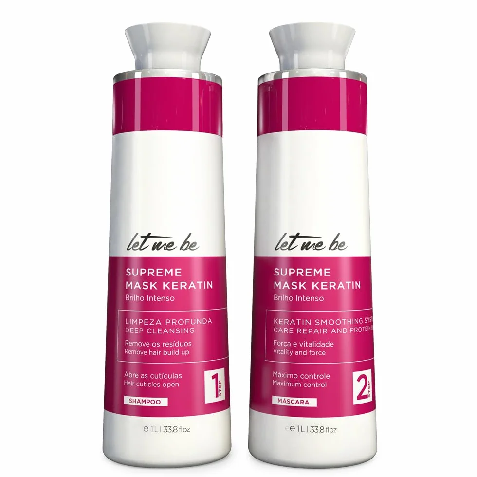 Let Me Be SupremeMask Keratina 2 en 1 Champú Antirresiduos Mascarilla Alisado Brasileño 2x1L