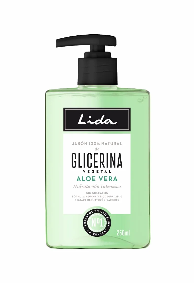 Lida Jabón Líquido de Manos Natural Glicerina Aloe Vera 250 ml