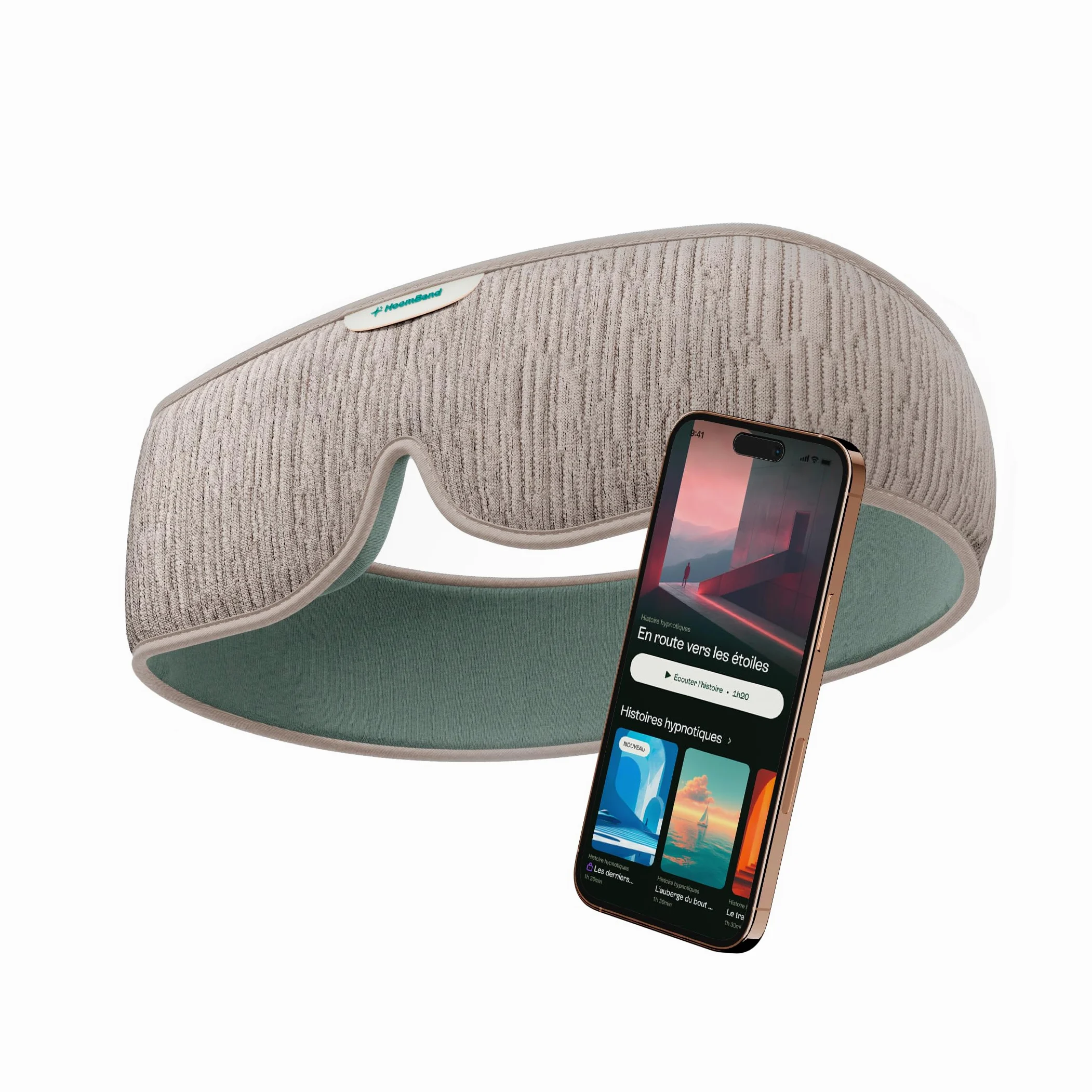 HoomBand Ultimate - Auriculares inalámbricos para dormir Bluetooth 5.0 | Máscara 100% opaca | Terapia de sonido, historias hipnóticas gratuitas, meditación | Ajustable | Cable magnético