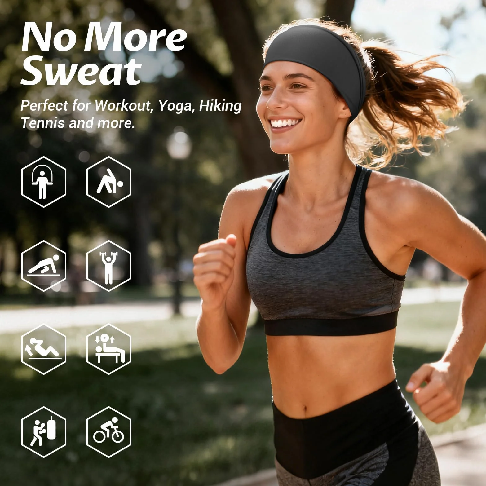 6Pcs Diadema Mujer Hombre Suaves Antideslizantes Headband Accesorios Pelo Running Yoga Fitness