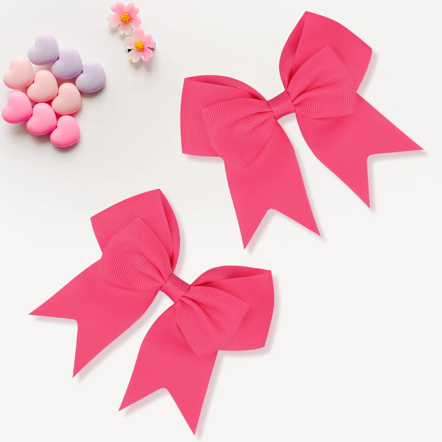 Juego de 2 Lazos para el Pelo Rosa Oscuro, Pinzas de Pelo Grande para Mujeres y Niñas