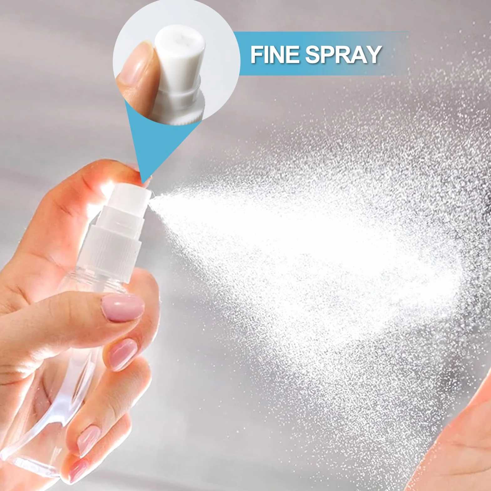 Redamancy 4 piezas 50ML Bote Spray Pulverizador Pequeño Vacio Plástico Transparente para Maquillaje Agua Alcohol