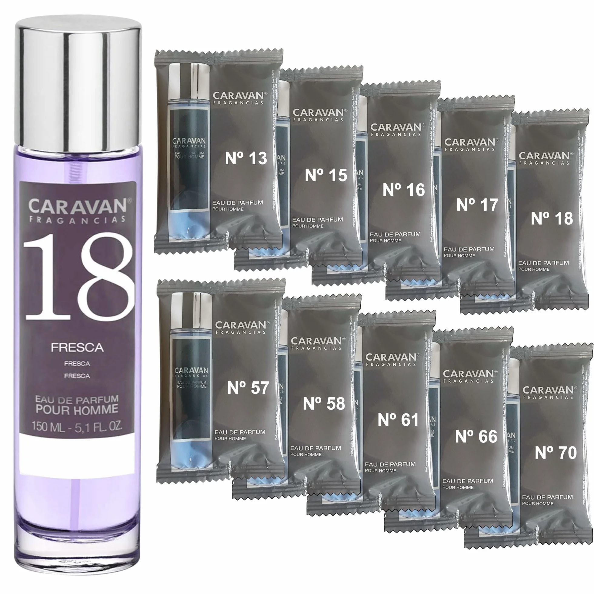 Caravan Perfume de Hombre Nº18 150 ml Set 10 Viales Fragancias Masculinas