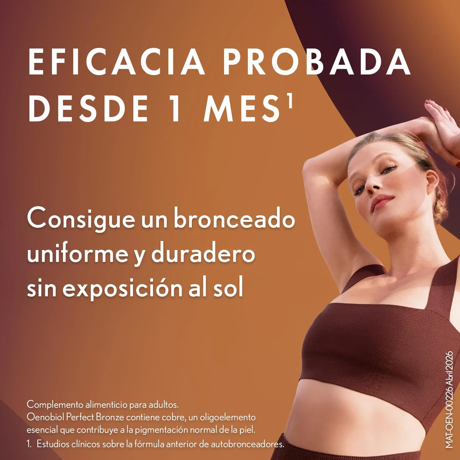OENOBIOL PERFECT BRONZE DUO Autobronceador Acelerador Bronceado Corporal Facial Protección Solar Astaxantina Cúrcuma Licopeno Luteina Complemento alimenticio 60 cápsulas