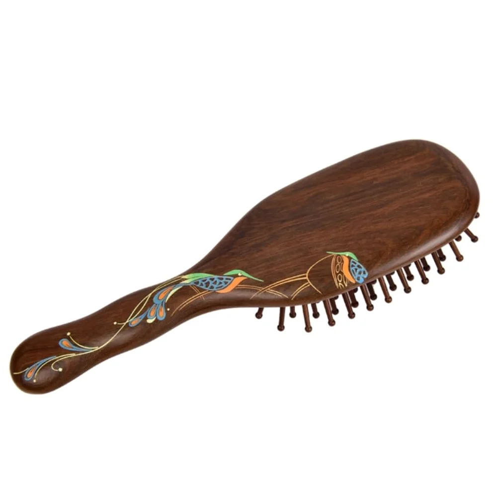 Peine Para Barba Peine de masaje con bolsa aire for el cuidado del cabello for mujeres cojín largo y rizado madera maciza alisador Herramientas Para Peinar El Cabello