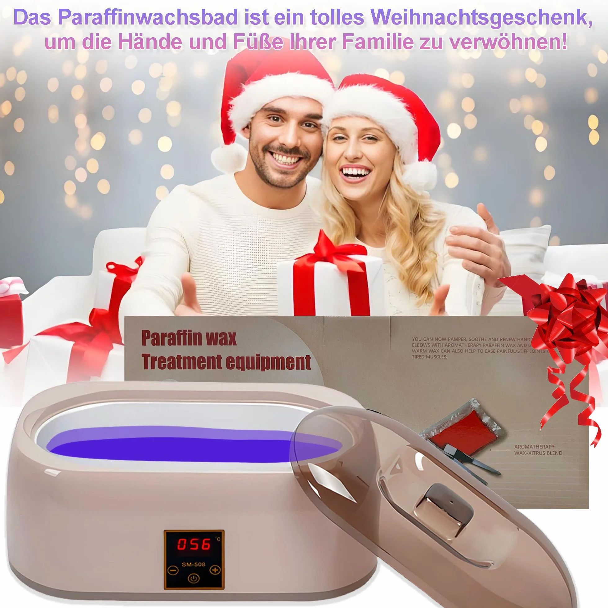 Baño de parafina – Cera de parafina versátil para manos y pies, incluye cera de parafina para baño de parafina, mejorada con tecnología LED de mano