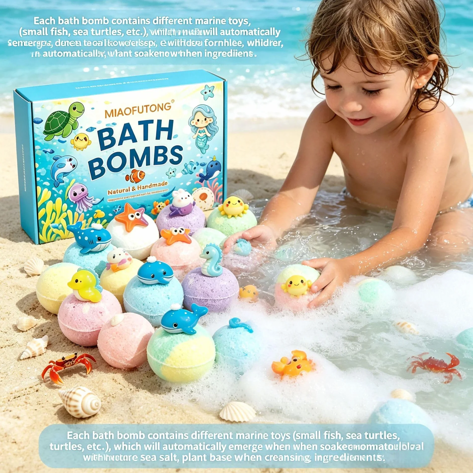 PlayFizz Easter Surprise Bath Bombs,gel De Baño Suave Para Niños, Contiene Juguete Animal Sorpresa (1 Box – 12 Pieces)