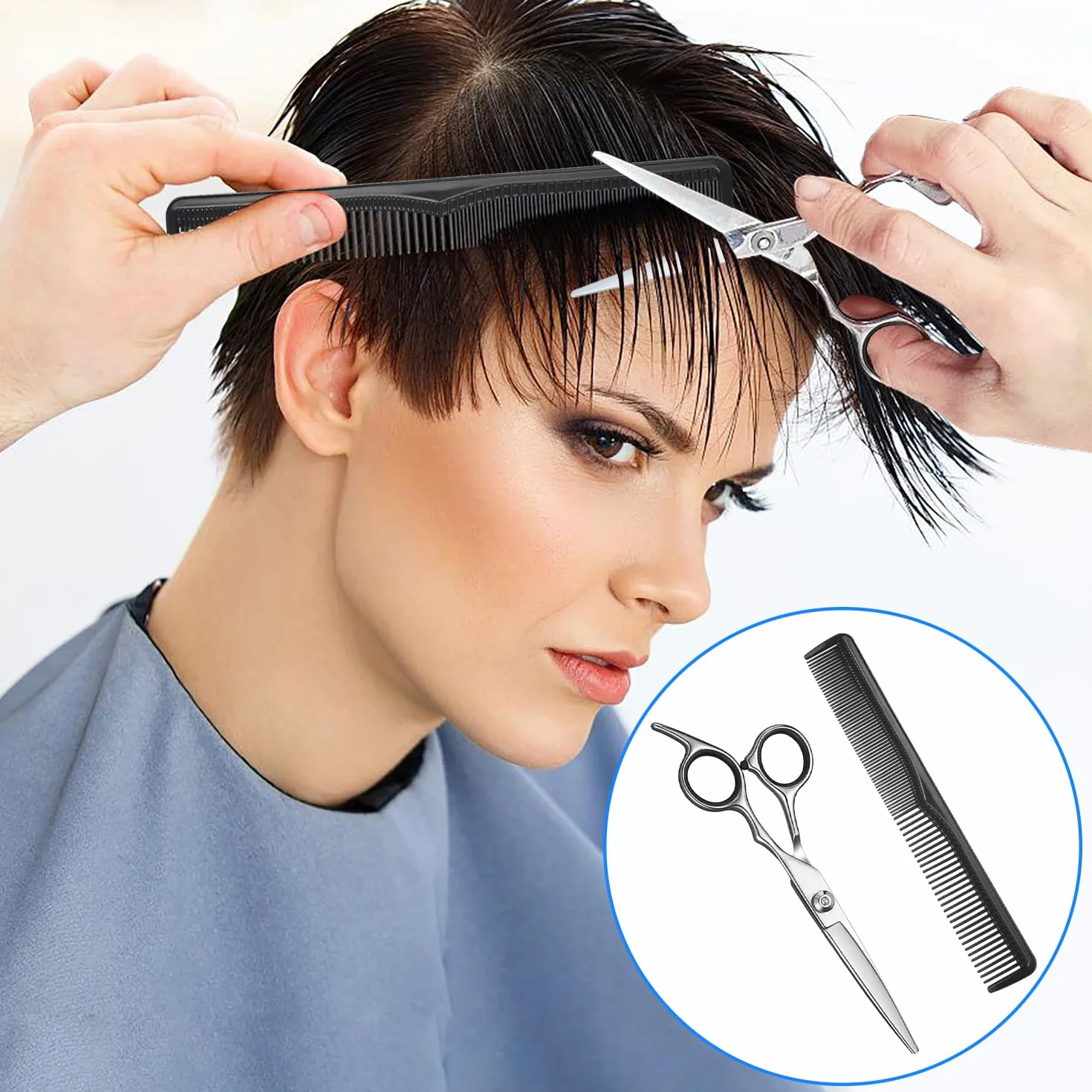 Tijeras Peluqueria Profesional Acero Inoxidable para Mujeres Hombres Niños