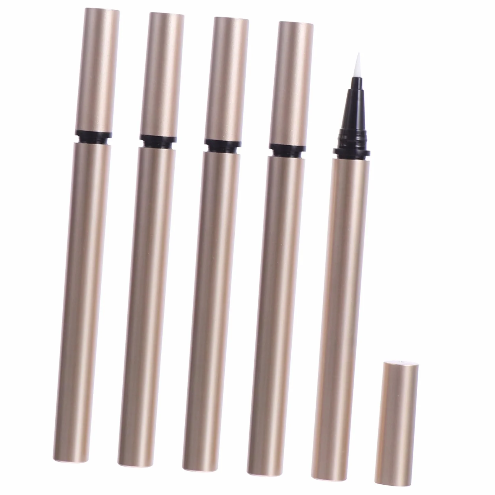 Tubo de Delineador de Ojos Vacío Dorado de 1ml, Paquete de 5 Piezas, Plástico Portátil para Almacenar Esmalte y Uso en Mayoristas y Minoristas de Cosméticos