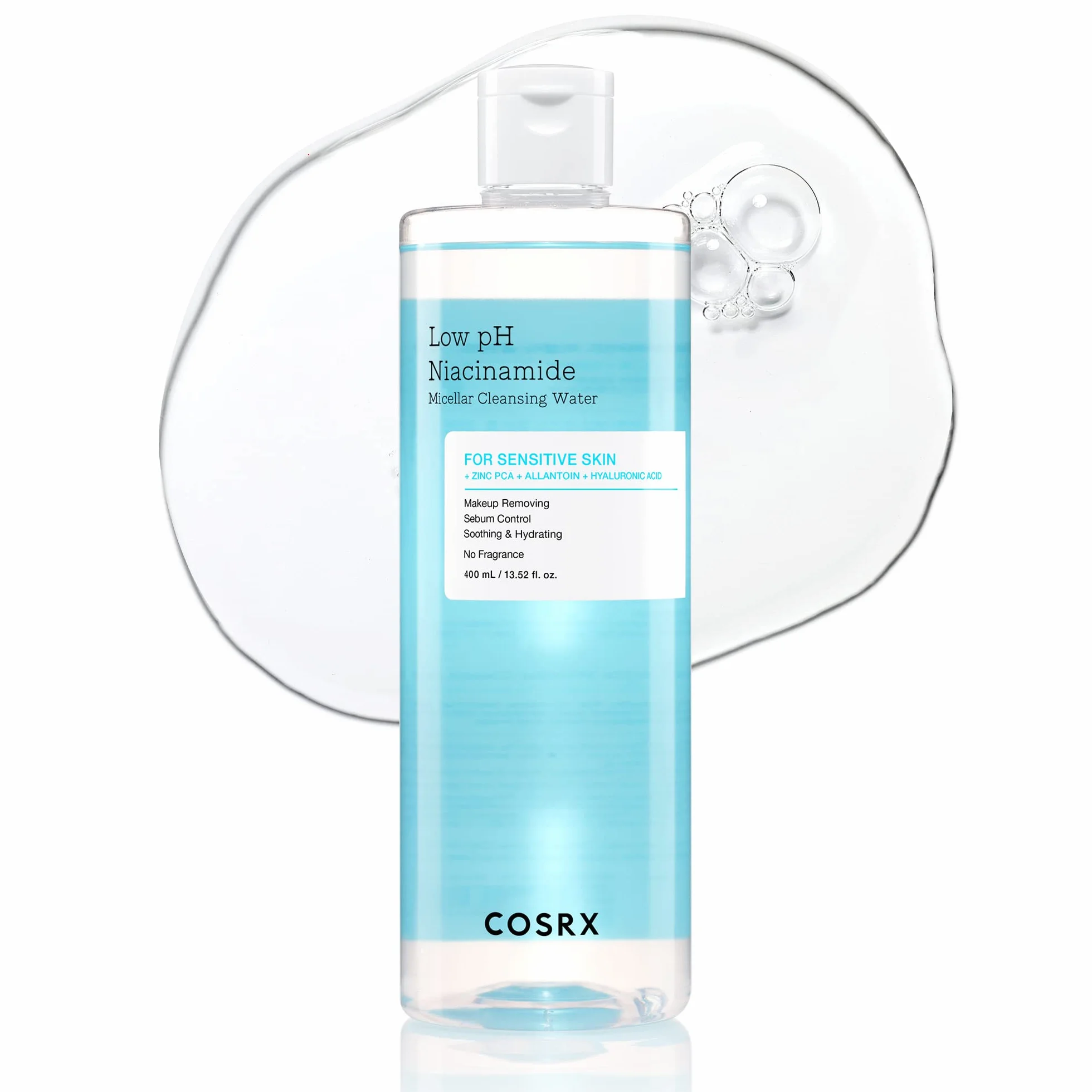 COSRX Low pH Niacinamide Micellar Cleansing Water 400ml Limpieza facial suave para piel sensible