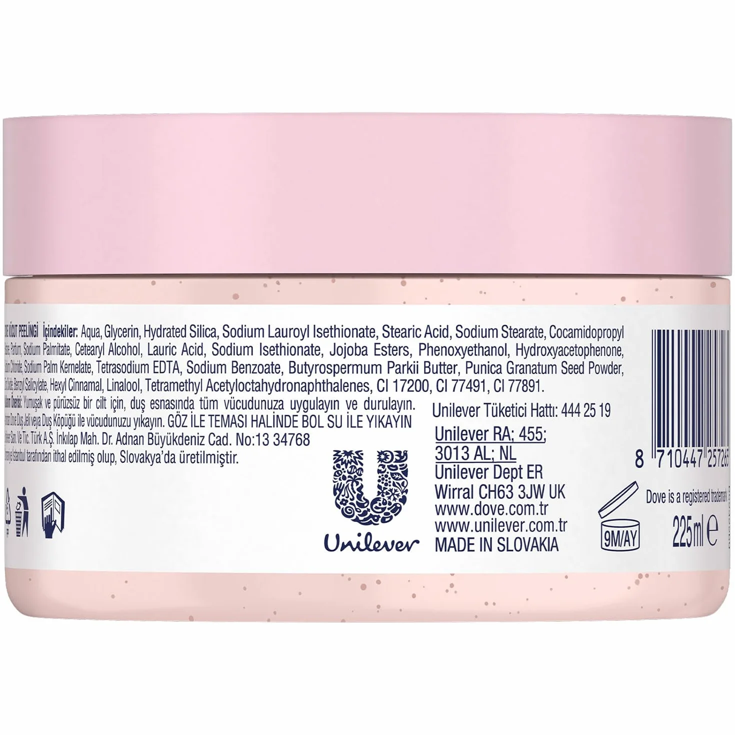 Dove Dusch Peeling 225ml Granatapfel & Sheabutter
