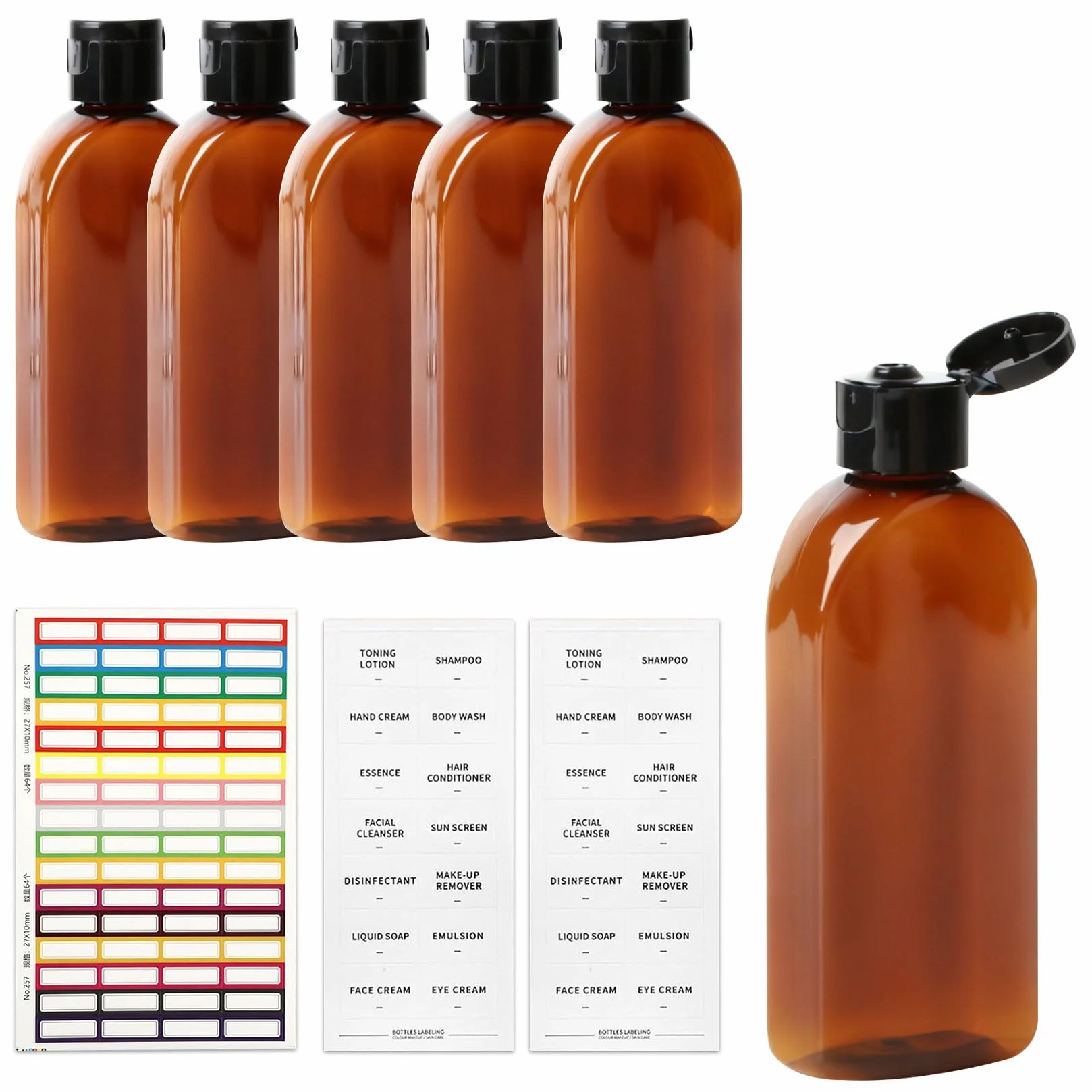 Botellas de Viaje Rellenables 100ml 6 Pcs, Botellas Vacías para Champú, Acondicionador y Lociones