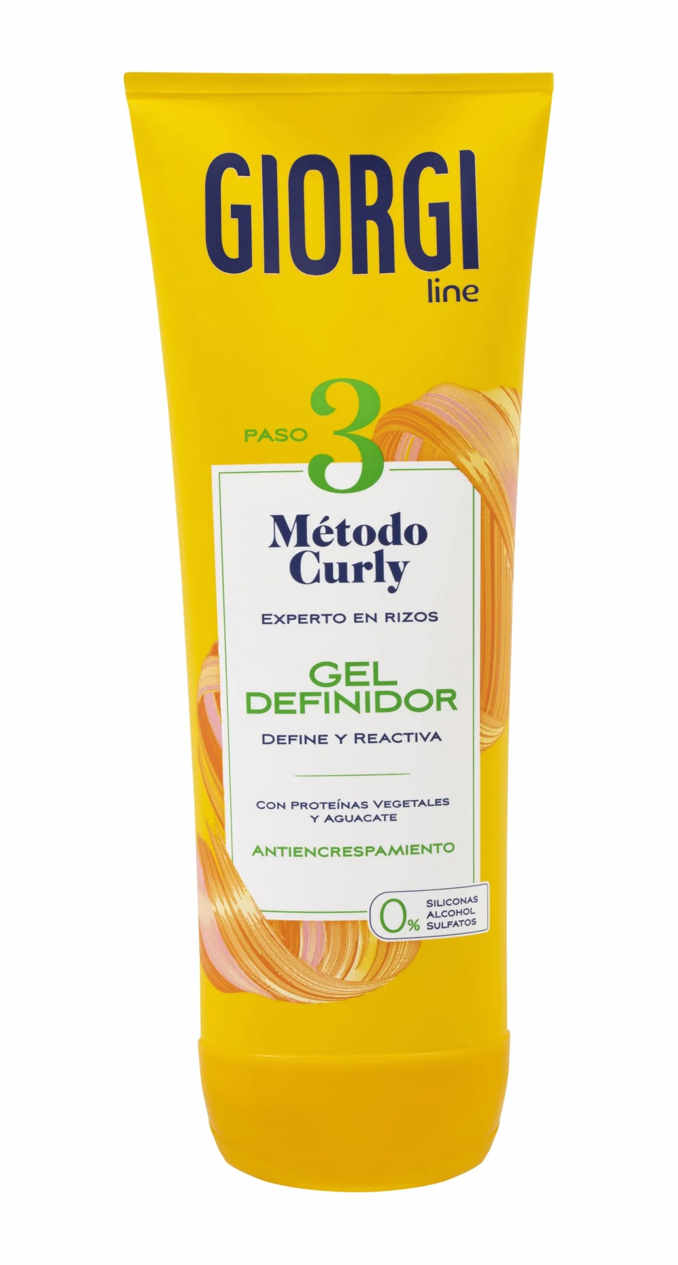 GIORGI Line Gel Definidor Curly Rizos Espectaculares 0% Alcohol Siliconas Sulfatos Proteínas Vegetales Aguacate 250 ml