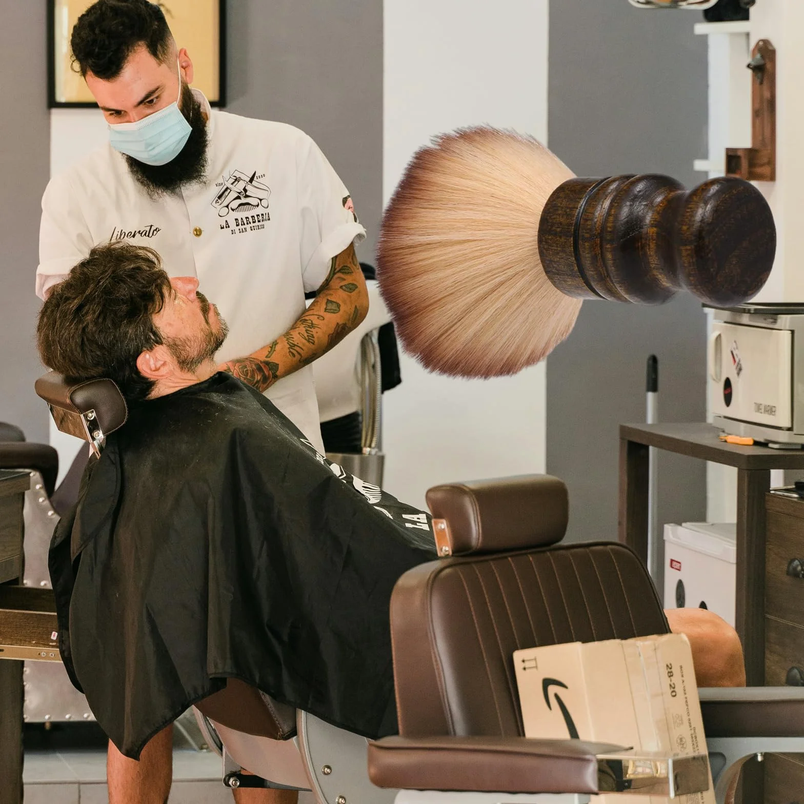 WhaleO Cepillos para Cortar el Pelo Brocha Afeitar Eliminación Polvo