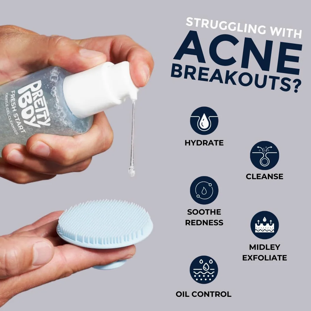 2 x Crema hidratante suave y limpiador facial para hombres, crema hidratante y limpiadora, refresca la piel seca, irritada y enrojecida