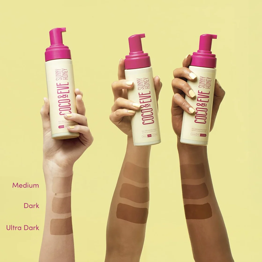 Coco & Eve Sunny Honey - Espuma autobronceadora de Bali - Anticelulitis y antienvejecimiento - Producto orgánico (Medium)