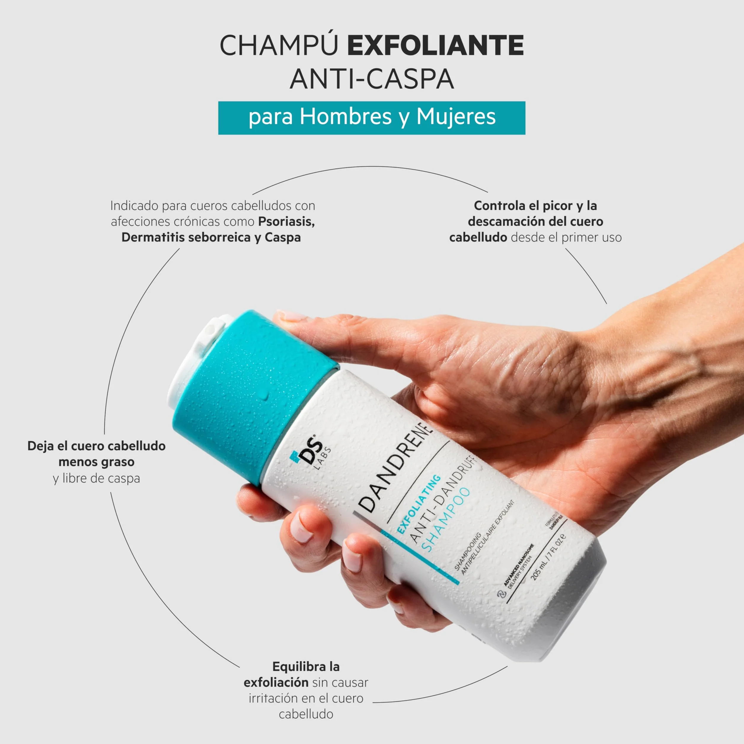 DS Laboratories Dandrene Champú Exfoliante Anticaspa 205 ml