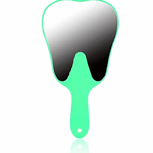 YUYTE Espejo de Mano para Clínica Dentista, Espejos con Mango Plástico, 4 Colores (Verde)