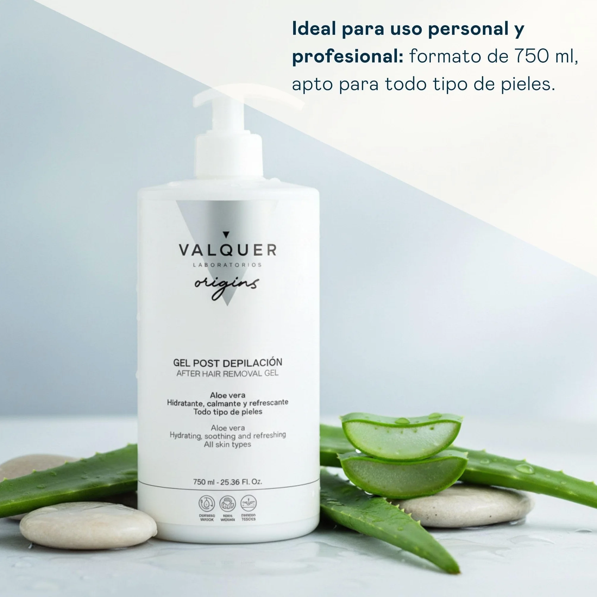 Valquer Origins Gel Post Depilación After Shave Corporal 750 ml Aloe Vera