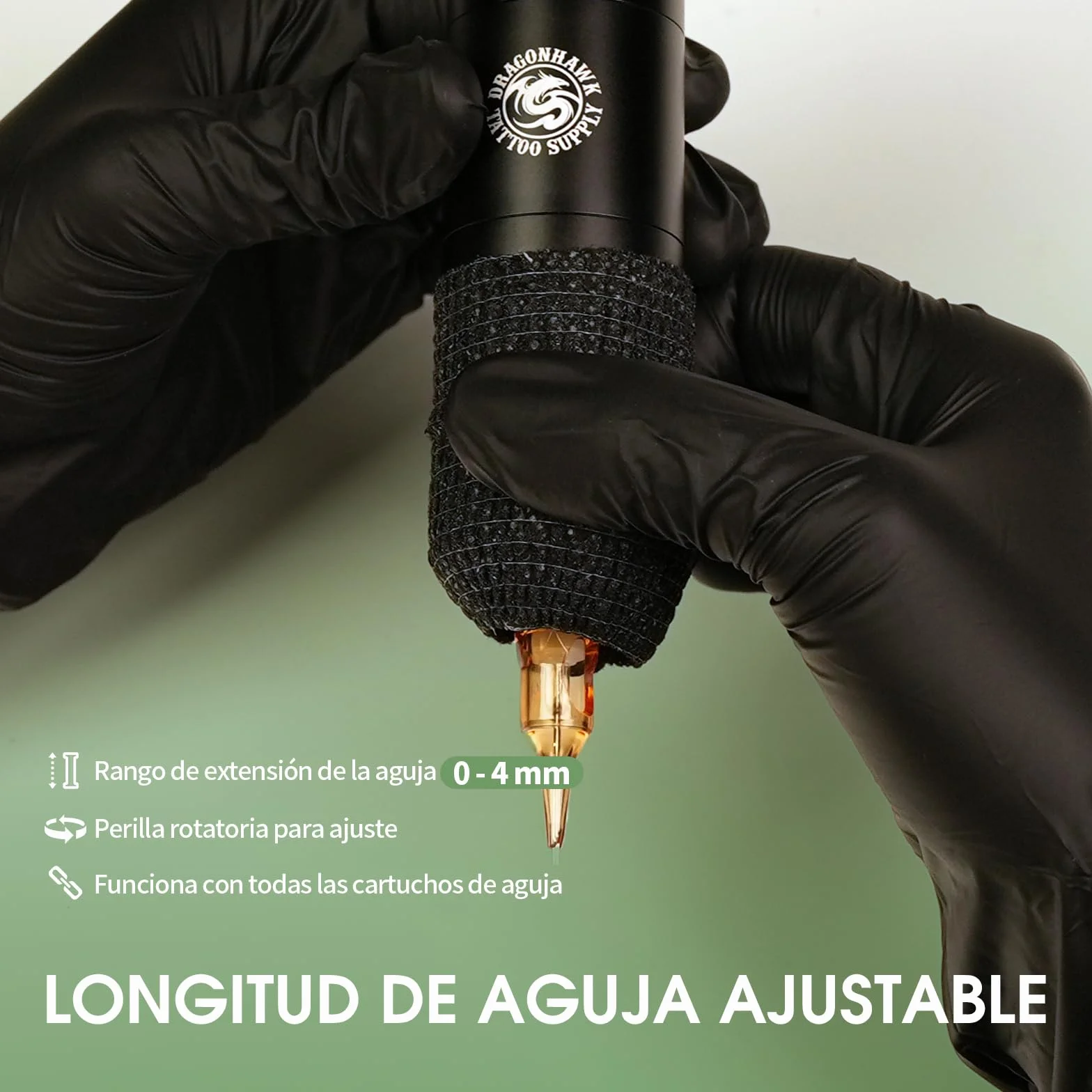 Dragonhawk A1 Pro Kit Máquina de Tatuaje Inalámbrica Rotativa 4.0mm Carrera Impresora de Stencil 20 Agujas para Principiantes