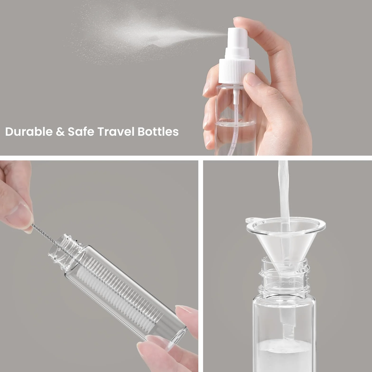 Botellas de Viaje Silicona 100ml 17 Pack - Botes Rellenables a Prueba de Fugas Sin BPA