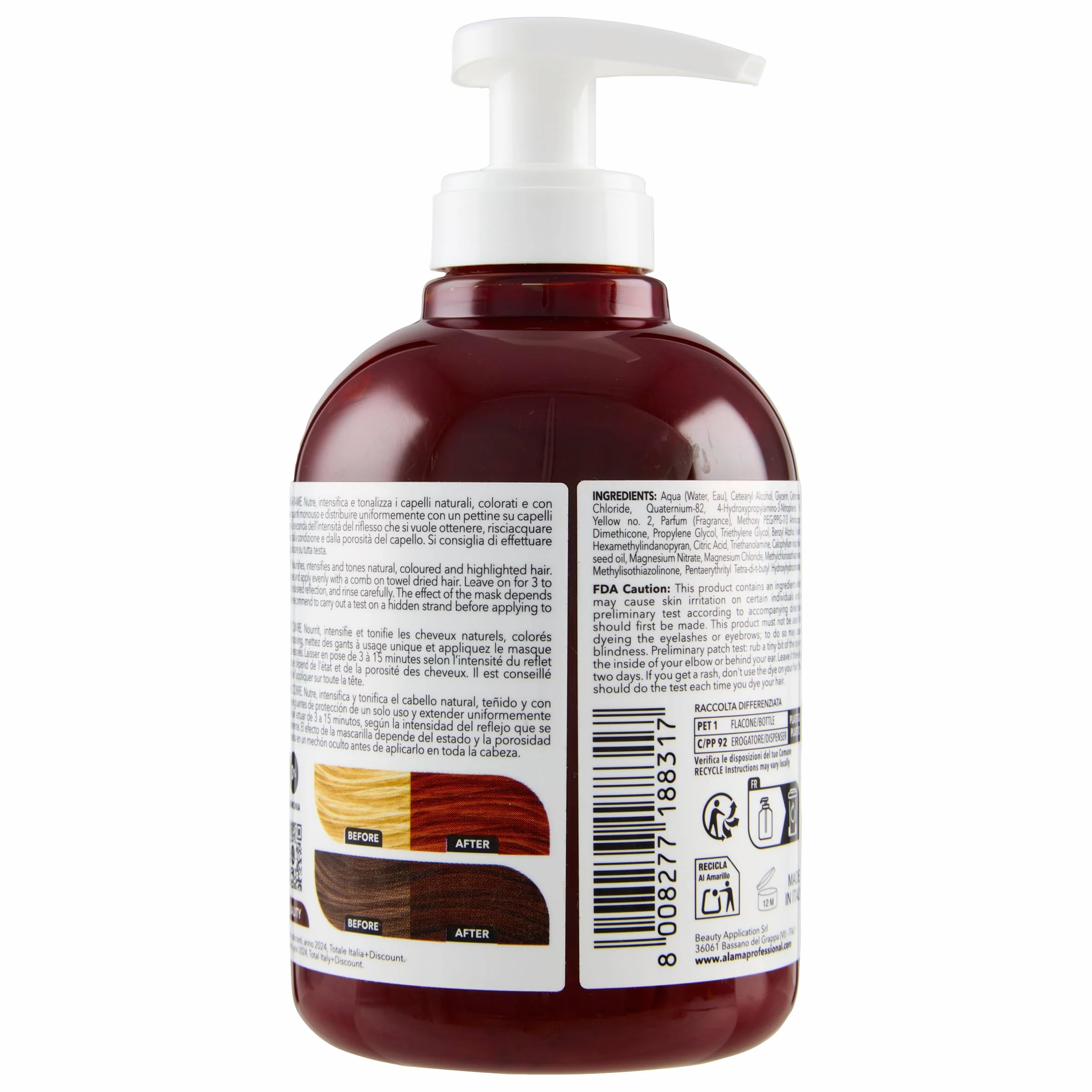 Alama Professional S.O.S Color&Go Mascarilla Colorida Revive el Color Cobrizo 300 ml