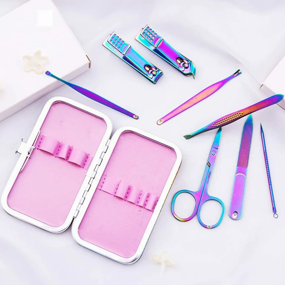 Juego de manicura, cortaúñas, pedicura, kit de manicura de acero inoxidable, kit de herramientas de manicura/pedicura de uñas de viaje portátil, kit de herramientas de manicura de viaje profesional co