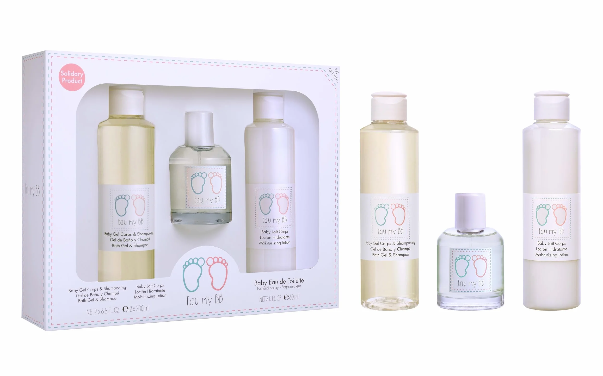 Eau de Toilette 60ml Gel de Baño y Champú 200ml Loción Hidratante 200ml Set