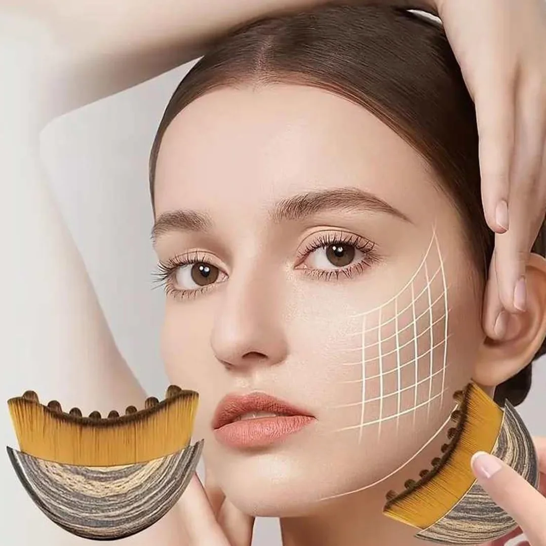 Masajeador Linfático Facial, Drenaje de Rostro, Contorno de Barbilla y Mandíbula, Pequeño, Marrón