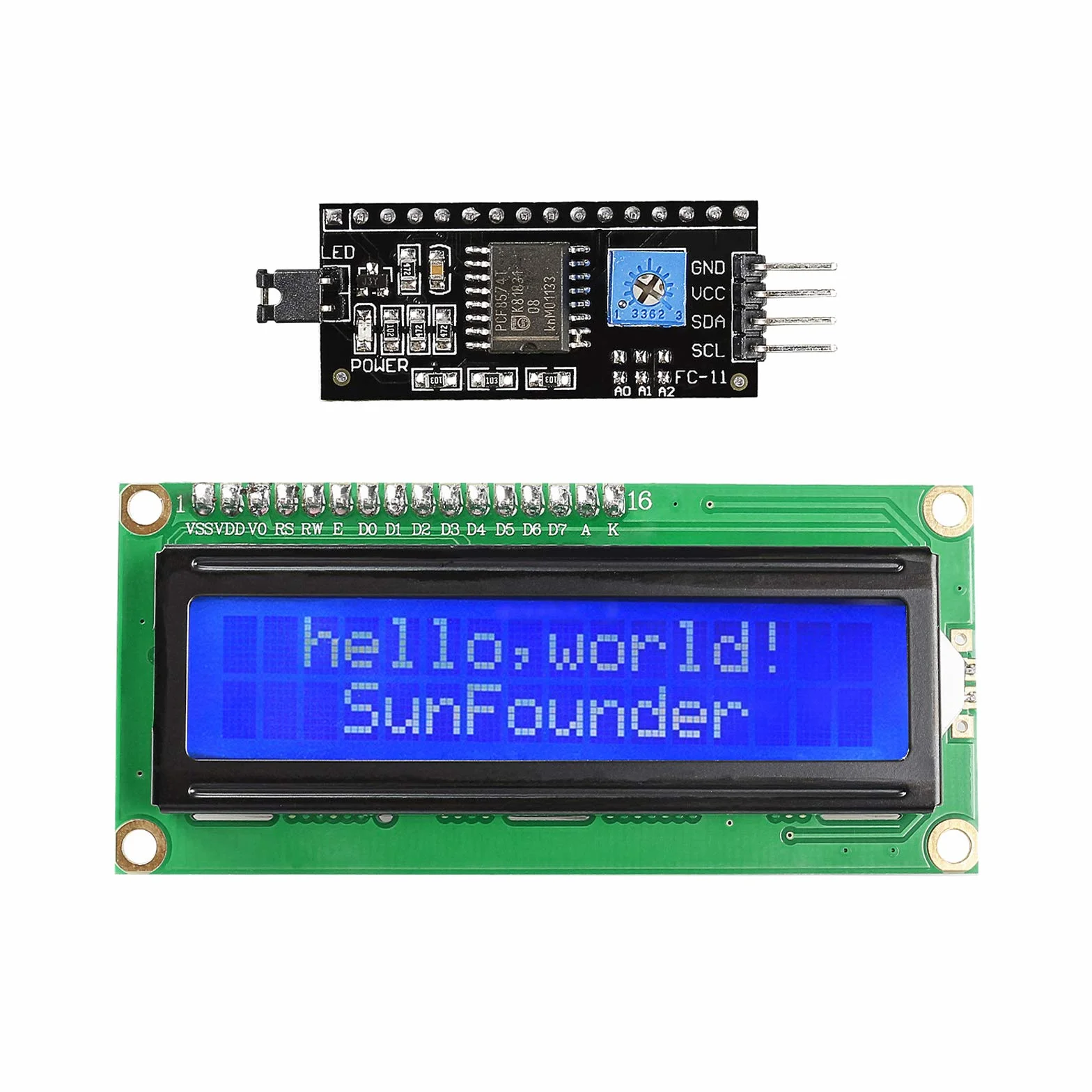 SUNFOUNDER IIC I2C TWI LCD1602 Display Module for Arduino Raspberry Pi