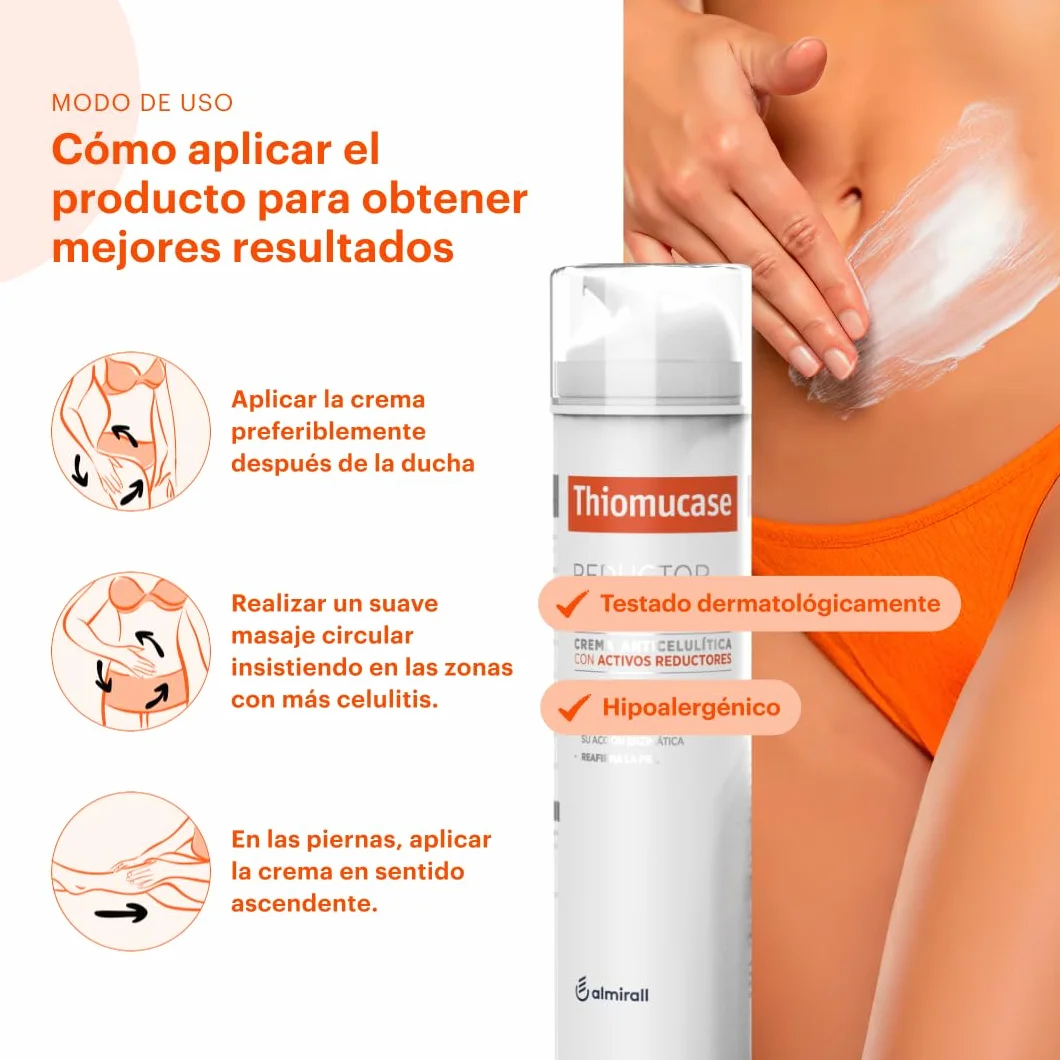 Thiomucase Kit Crema Anticelulítica 200ml + 50ml Centella Asiática Activos Liporreductores