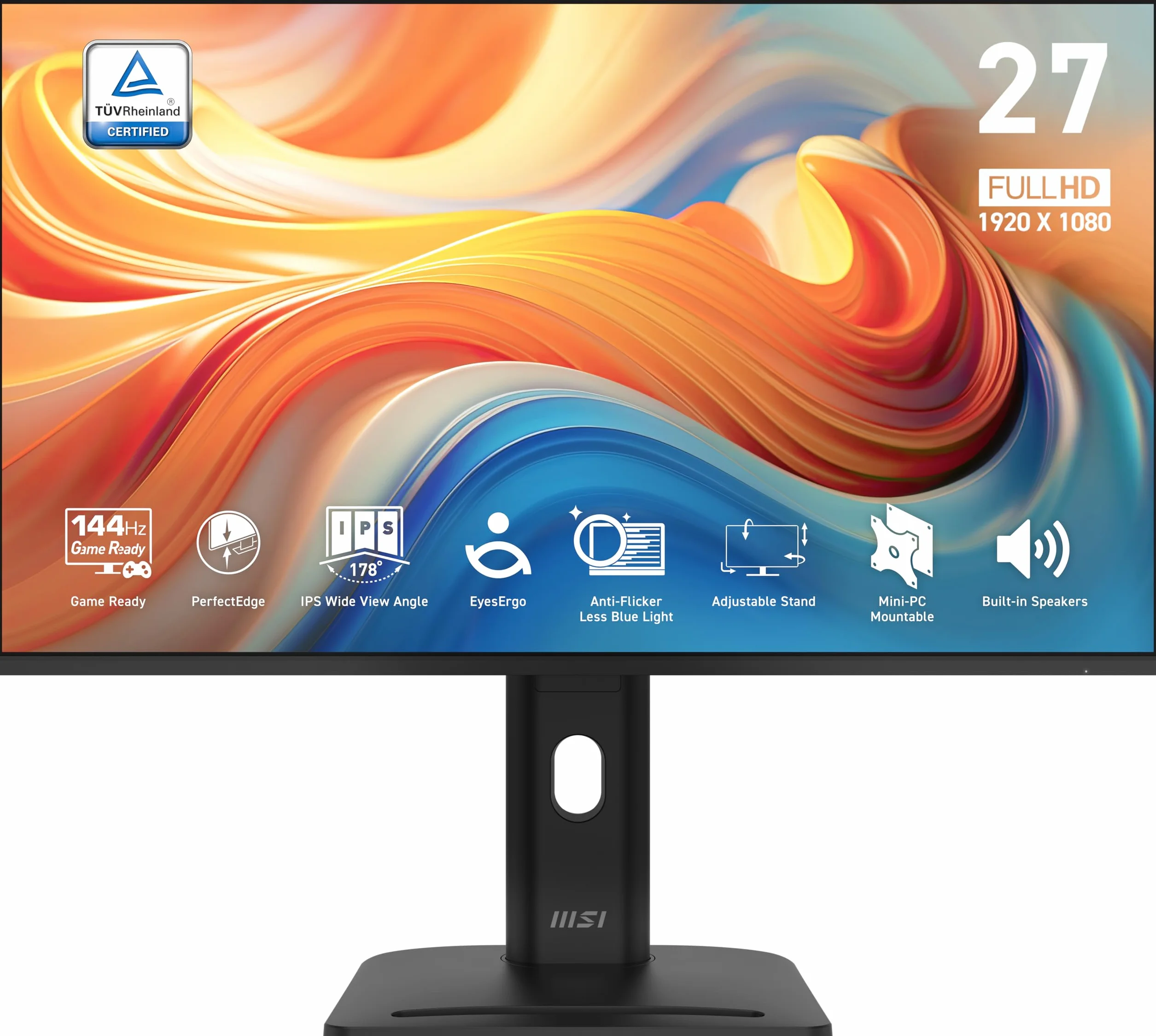 MSI Pro MP275PG E14 Monitor Profesional 27 Pulgadas FHD 1920x1080 IPS 144Hz 1ms HDR Ready HDMI 2.0 DP 1.2a Negro