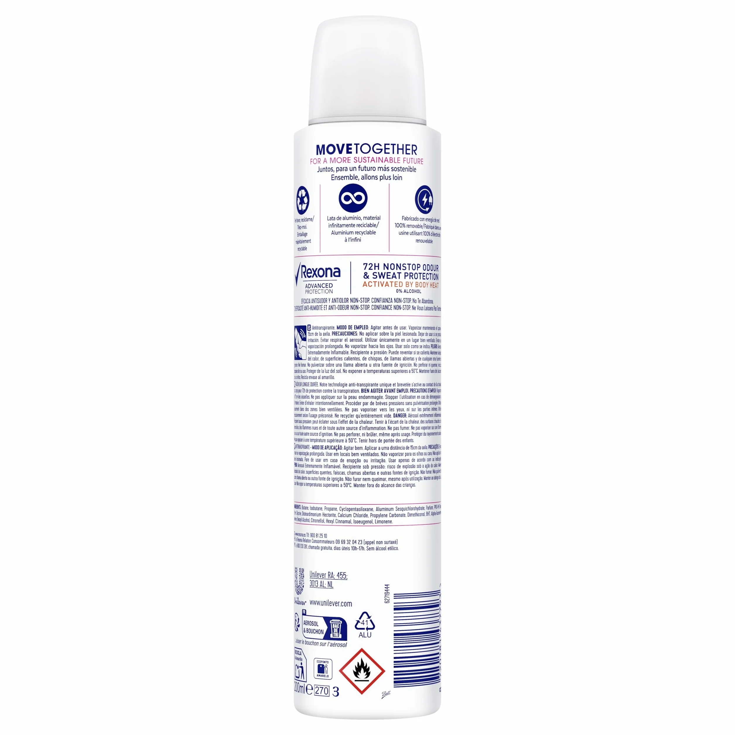 Rexona Advanced Protection Desodorante Antitranspirante Aerosol Mujer Tropical 72 horas 200 ML