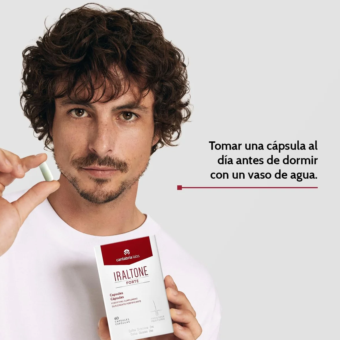 Iraltone Forte 60 Cápsulas Fortalece Cabello y Uñas Caída Capilar