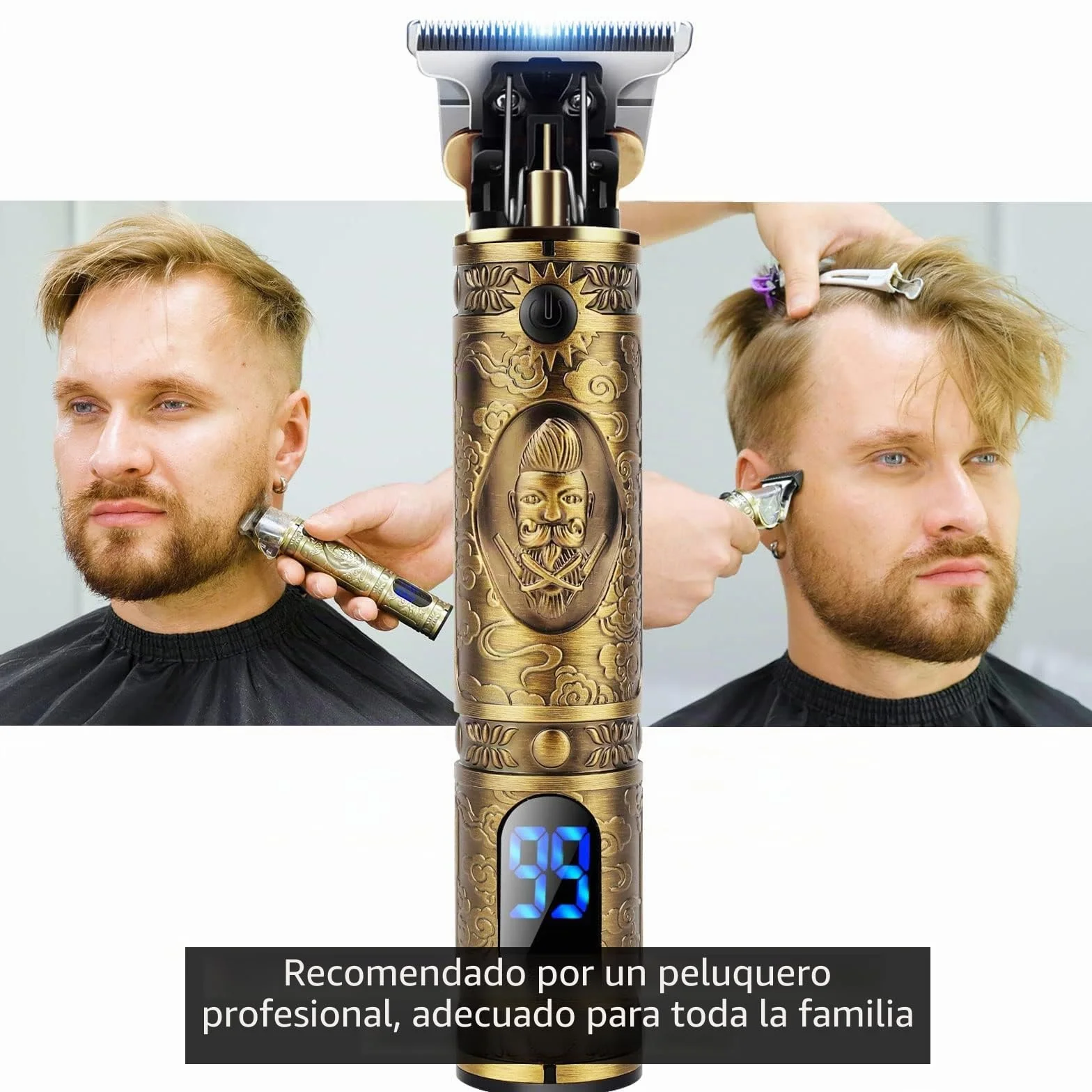 YiLFo Maquina Cortar Pelo Hombre Profesional Electrica LED Recortar Barba sin Cable