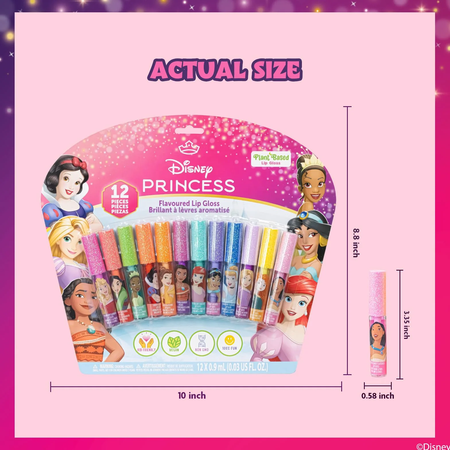Disney Princess Brillo Labial Vegetal 12 uds