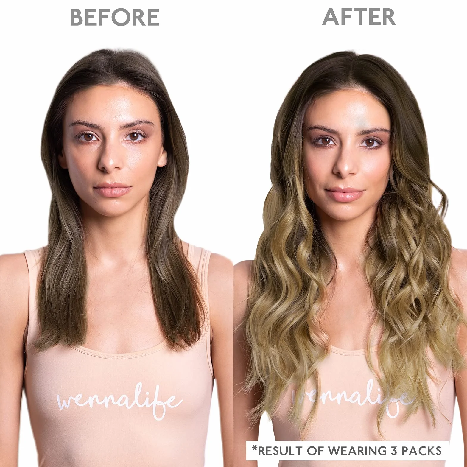 WENNALIFE Extensiones de Pelo Natural Remy Humano 40cm 50g 20 Piezas Ombré Walnuss Braun Ash Braun Bleach Blonde