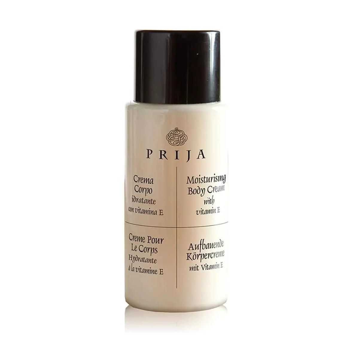 Prija Loción corporal, crema corporal con vitamina E para manos y cuerpo, 40 ml, loción hidratante en frasco de Italia, Hoteles Spa Wellness, AIRBNB, apartamentos (100 unidades)