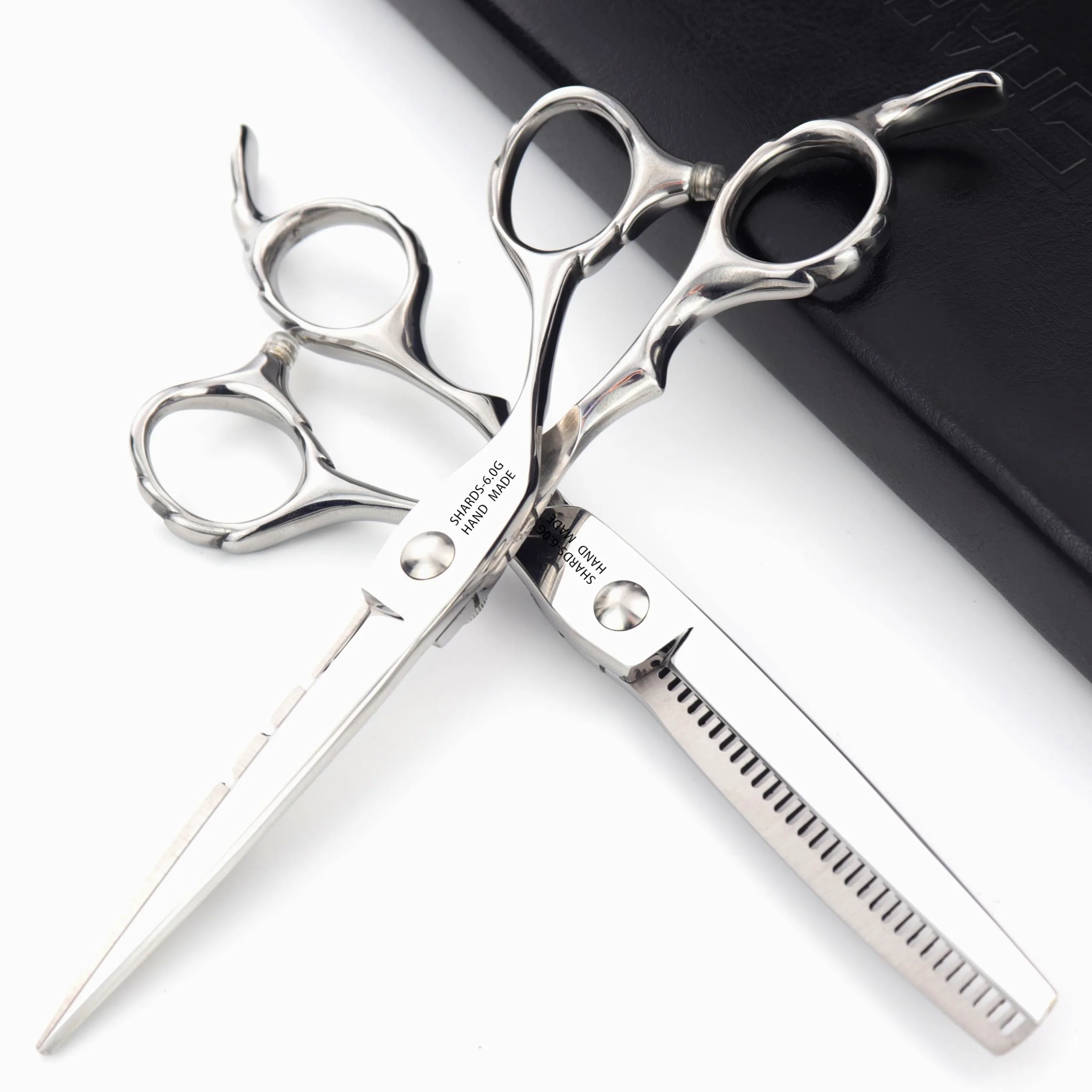Peluquería sharonds de 5,5/6 / 6,5 pulgadas peluquería peluquero profesional tijeras estilista profesional herramientas de peinado conjunto de tijeras (6 pulgadas y 2 piezas)