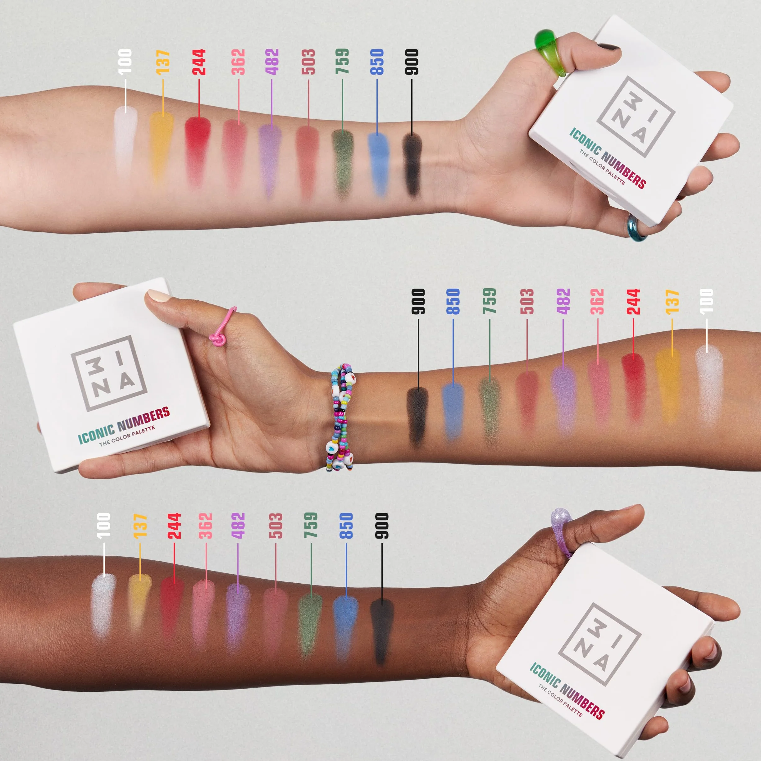 3INA MAKEUP Paleta de Sombra de Ojos Iconic Numbers Multicolor Mate Satinado Brillante Larga Duración Vegan