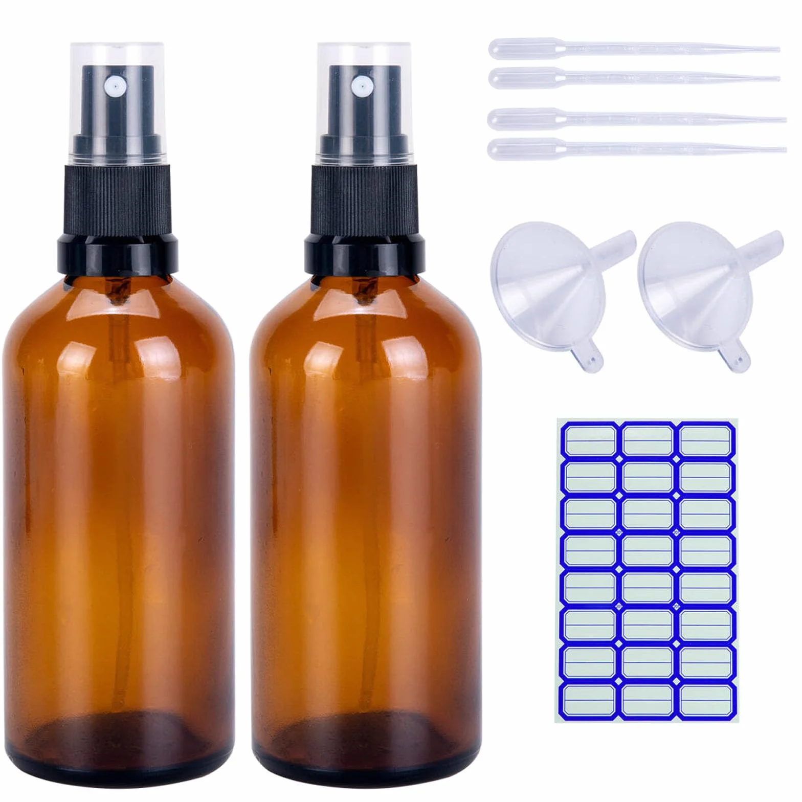 Butelka ze szkła bursztynowego 100 ml atomizer podróżny brązowy