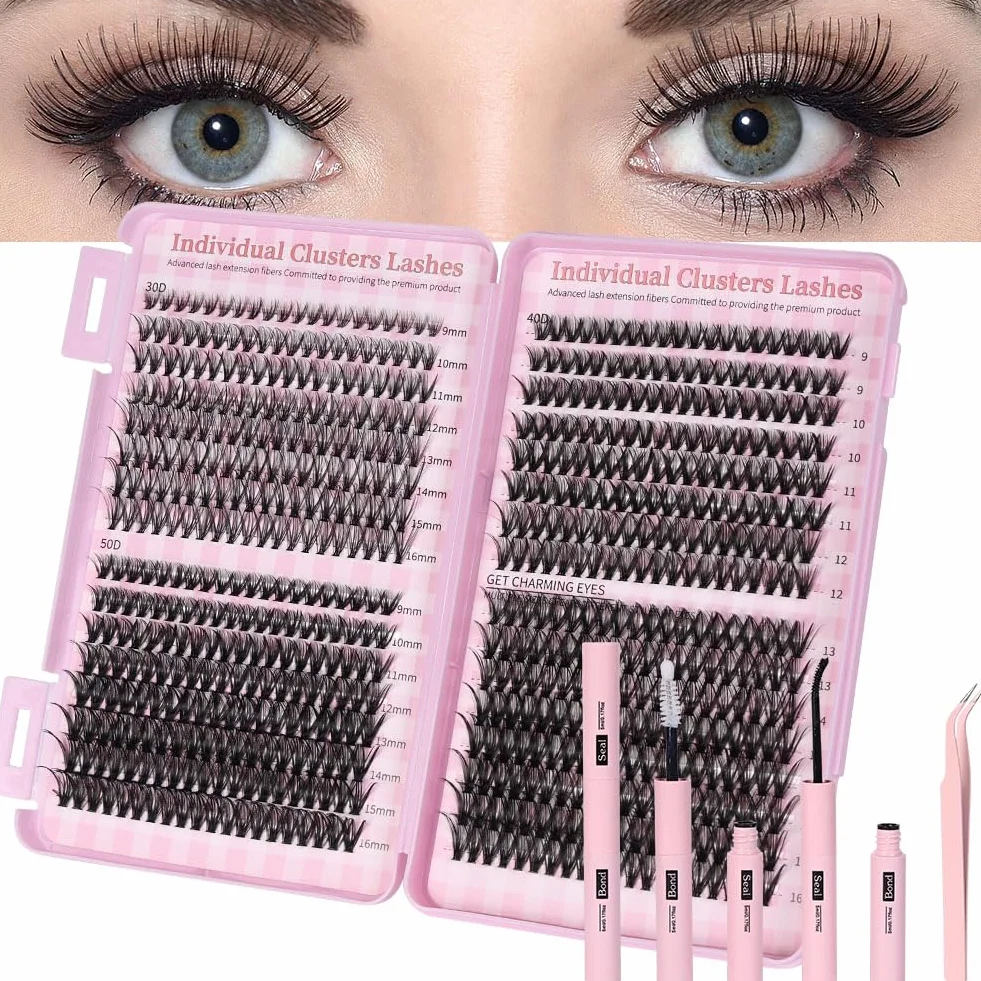 Aomig Kit Profesional de Pestañas Postizas 640 Pcs, 9-16mm, Material Ecológico
